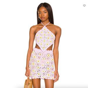 Lovers + Friends Delilah Wildflower Crochet Mini Skirt Set